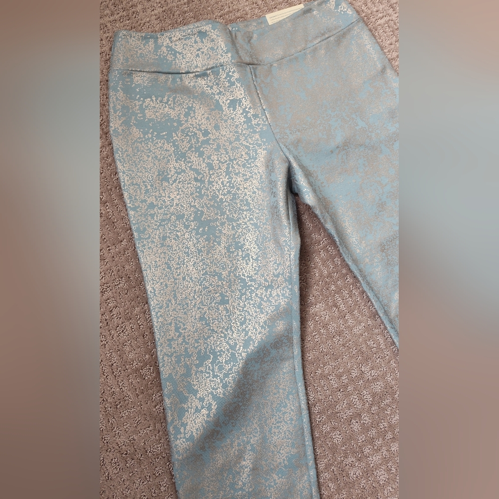 Soft Surroundings Light Blue Patterned Pants - Picture 2 of 8